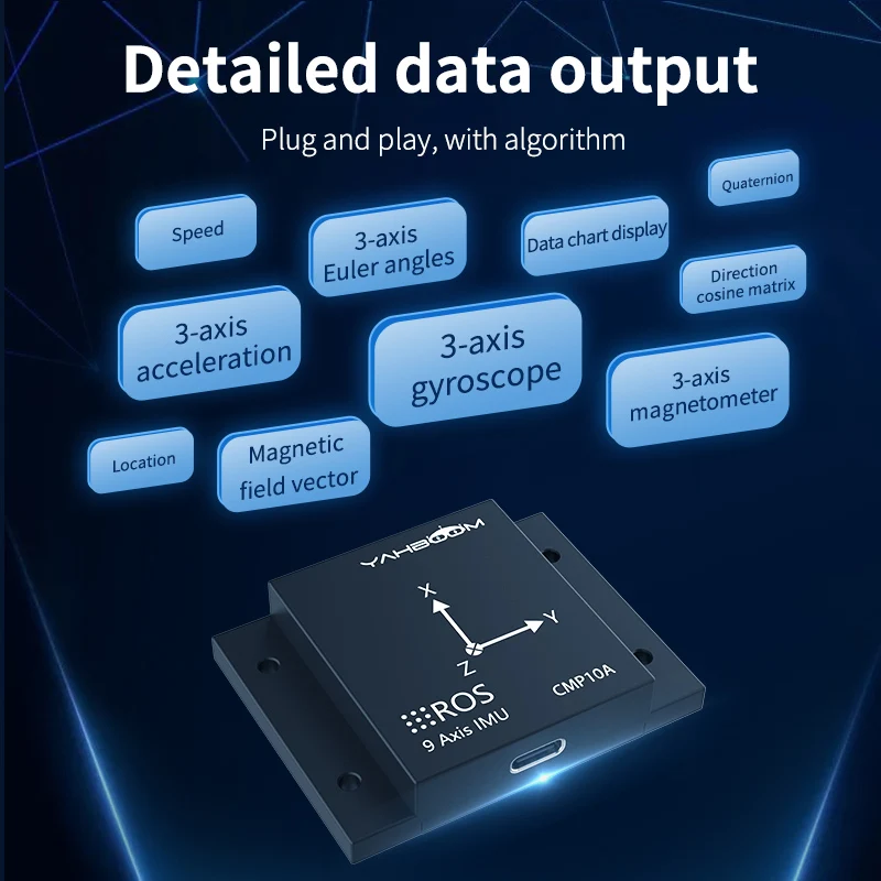 Yahboom IMU modulo di navigazione inerziale a 9 assi sensore ARHS con accelerometro giroscopio magnetometro temperatura per robot ROS