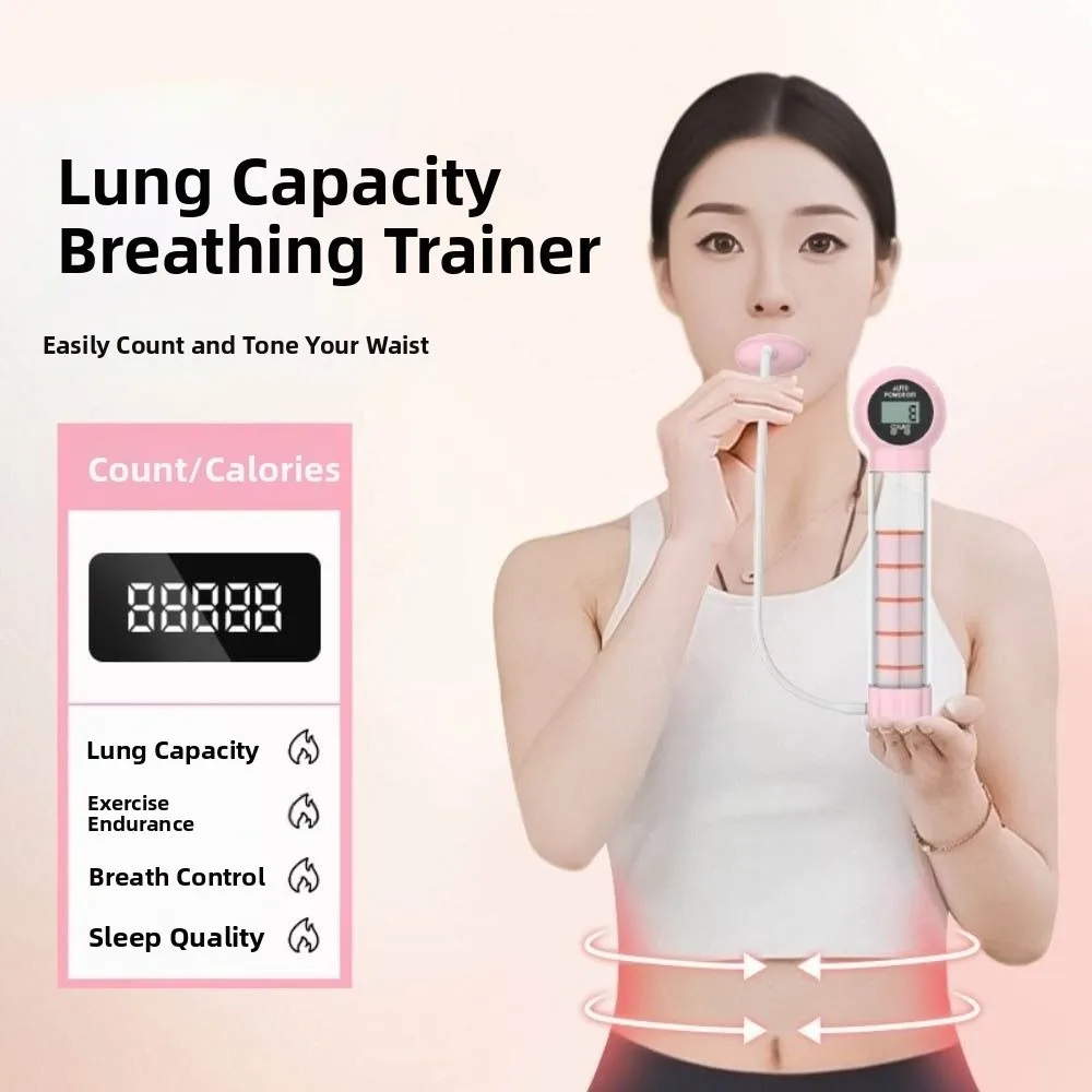 

With Counter Counter Breathing Exercise Device Digital Display Adjustable Resistance Deep Breathing Dumbbell Ergonomic Design