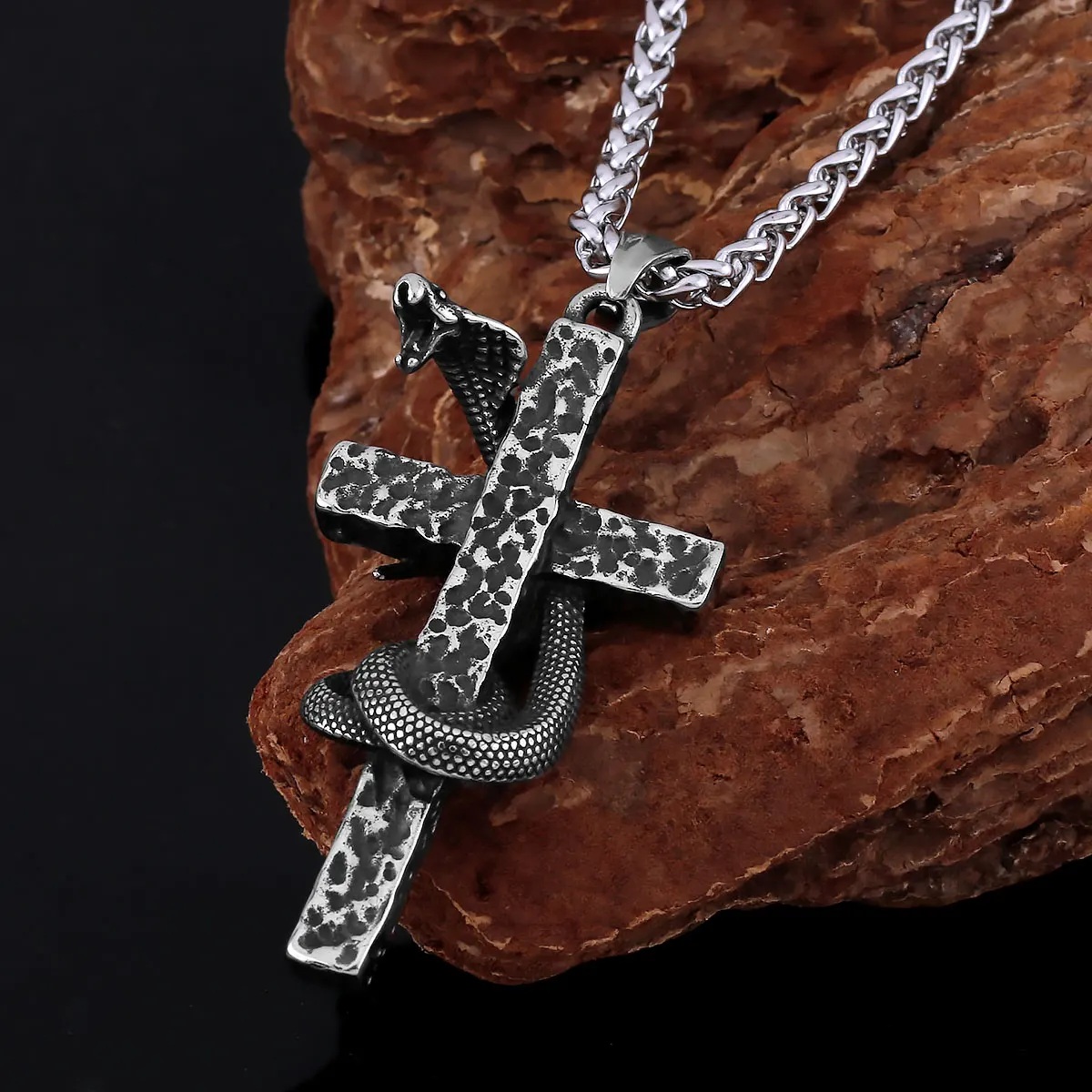 Never Fade Cross Religious Belief Animal Viking Necklace Retro Nordic Men's Jesus Amulet Pendant Teen Jewelry Accessories