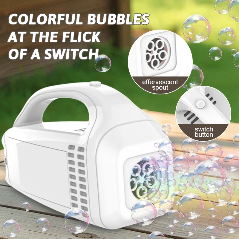 Handheld bubble machine toy children's bubble toy holiday gift outdoor game bubble blowing without battery bubble water
