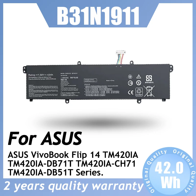 B31N1911 C31N1911 11.55V 42Wh batterie d'ordinateur portable pour ASUS VivoBook Flip 14 TM420IA TM420IA-DB71T TM420IA-CH71 série TM420IA-DB51T.