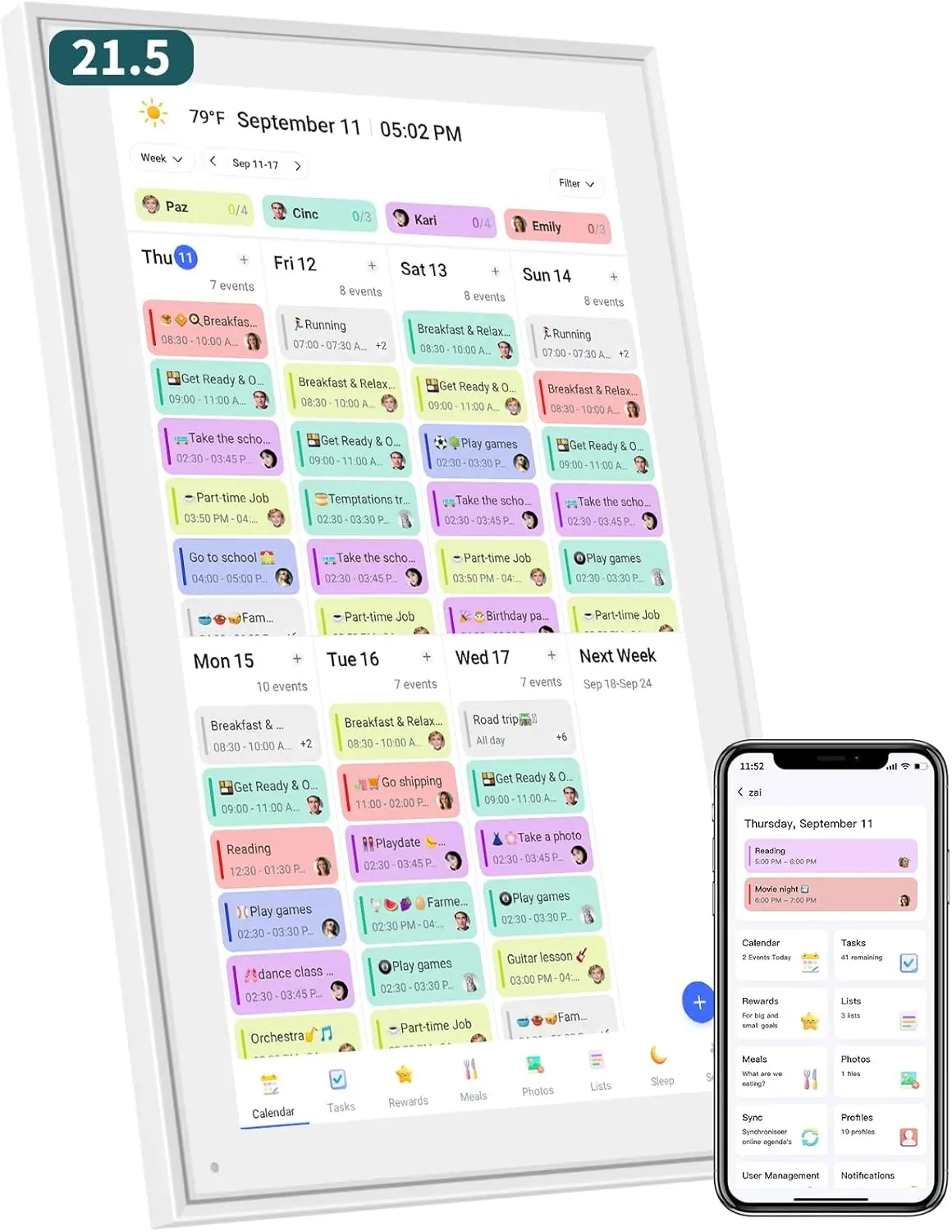

Factory 21.5-inch Digital Calendar Dual-mode Calendar With Google Play&multi Calendar Synchronization Smart Touch Screen
