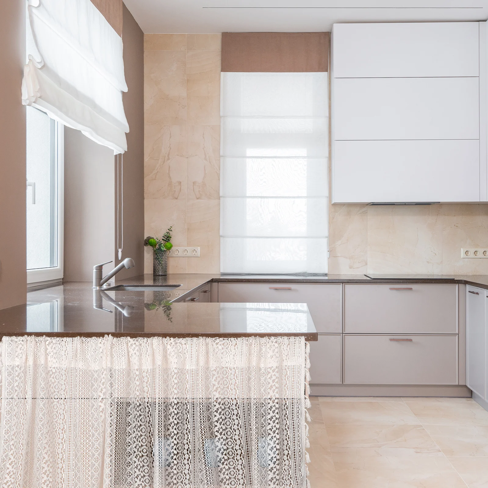 

Short Lace Valance Curtains Kitchen Bathroom Windows Elegant Design Privacy Protection Versatile Use Easy Maintenance