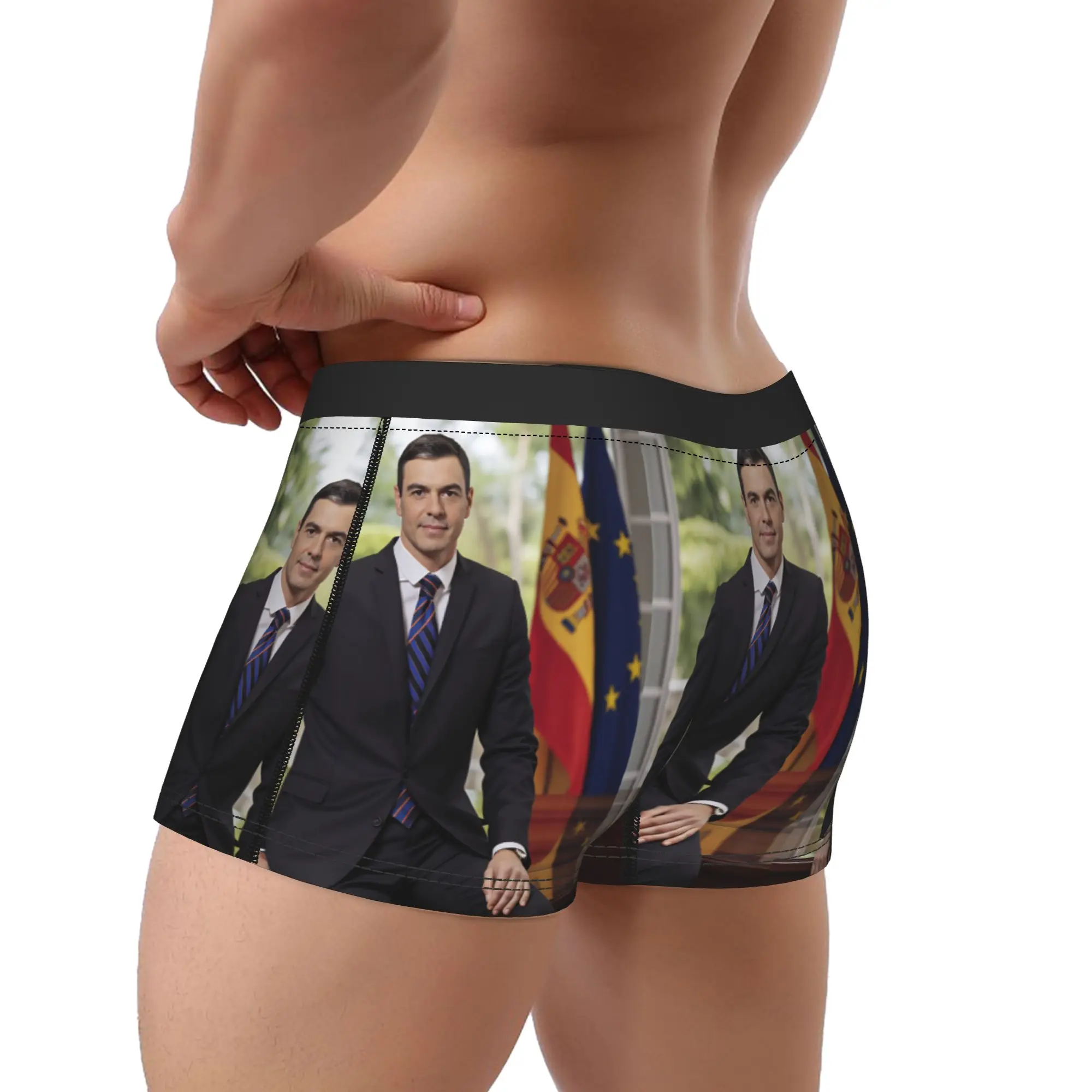 Pedro Sanchez Underwear  Printing Trunk Hot Sale Men's Panties Novelty Boxer Brief Birthday Gift