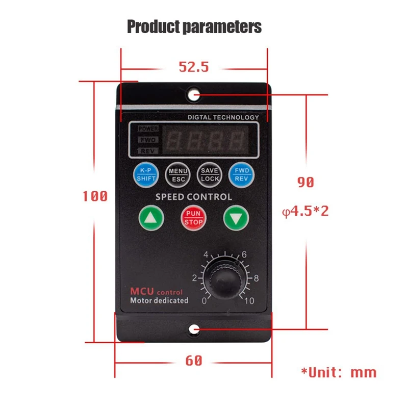 T13-400W-H 220V Single-Phase Input Three-Phase Output Motor Driver Frequency Converter With Four-Digit Digital Display Accessory