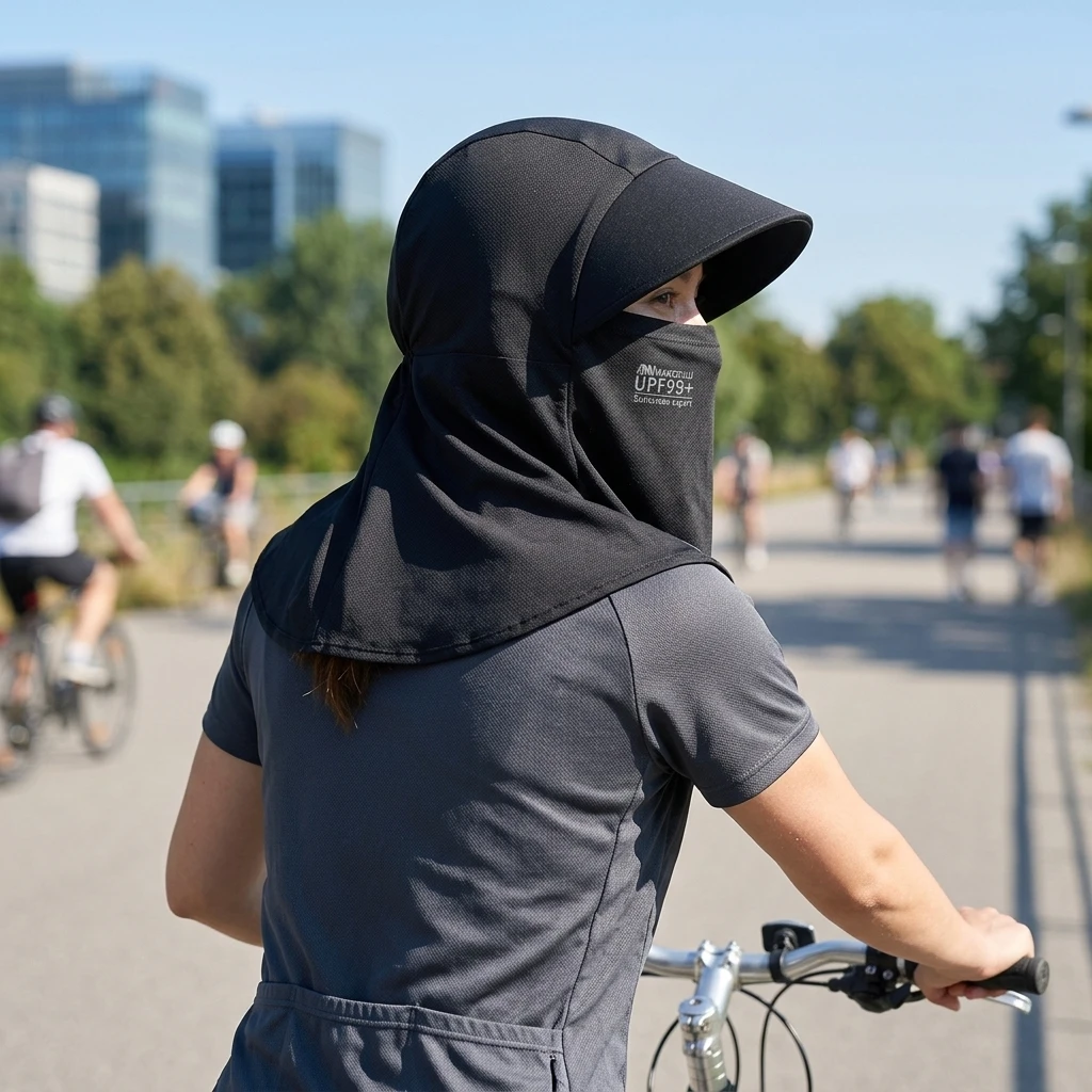 Ice Silk Sun-Protection Mask Full Face-Cover Cap UV-Protection Cycling Headwear