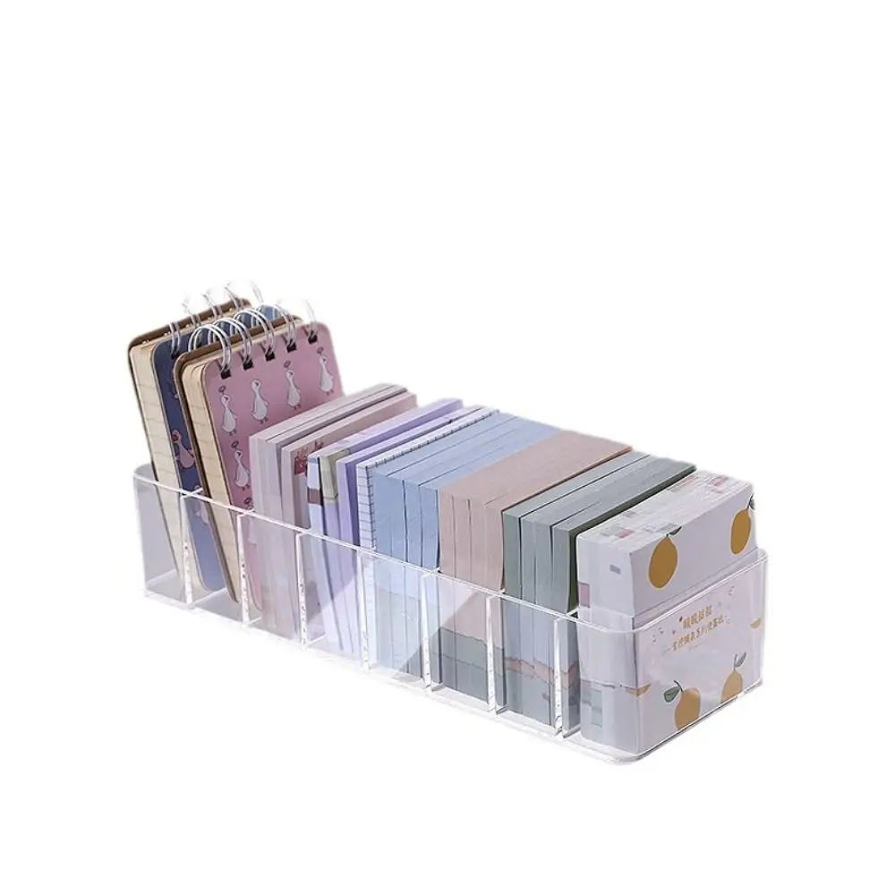 

Portable Compartment Storage Box Plastic Multi-functional Stationery Finishing Box Transparent Dustproof Sticky Note Sorting Box