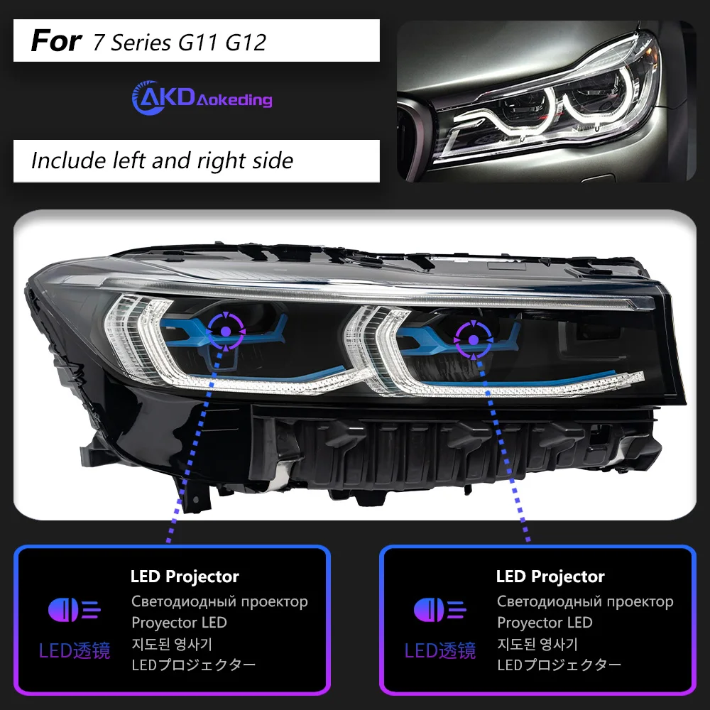 BMW G11,g12,7シリーズ2016-2019用の自動車用ヘッドライトアセンブリ