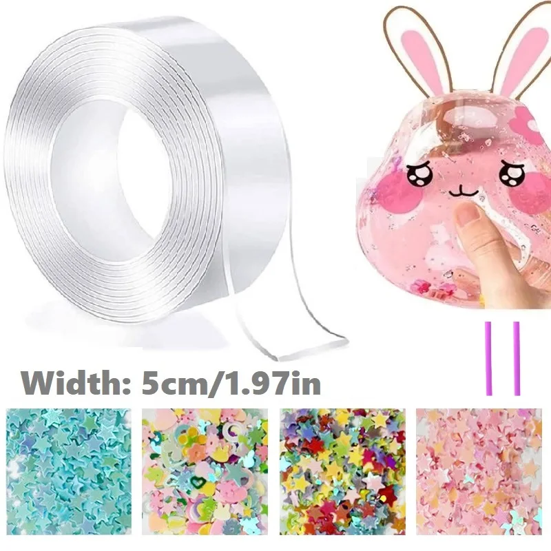 Kit de cintas de burbujas transparentes para manualidades, Nano cinta adhesiva de doble cara, alta pegajosa, DIY