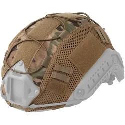 Tactical Helmet Cover Camo Cloth Cover for Airsoft Fast Helmet with Velcro, Nylon Loops & Shock Cord for Military-Without Helmet