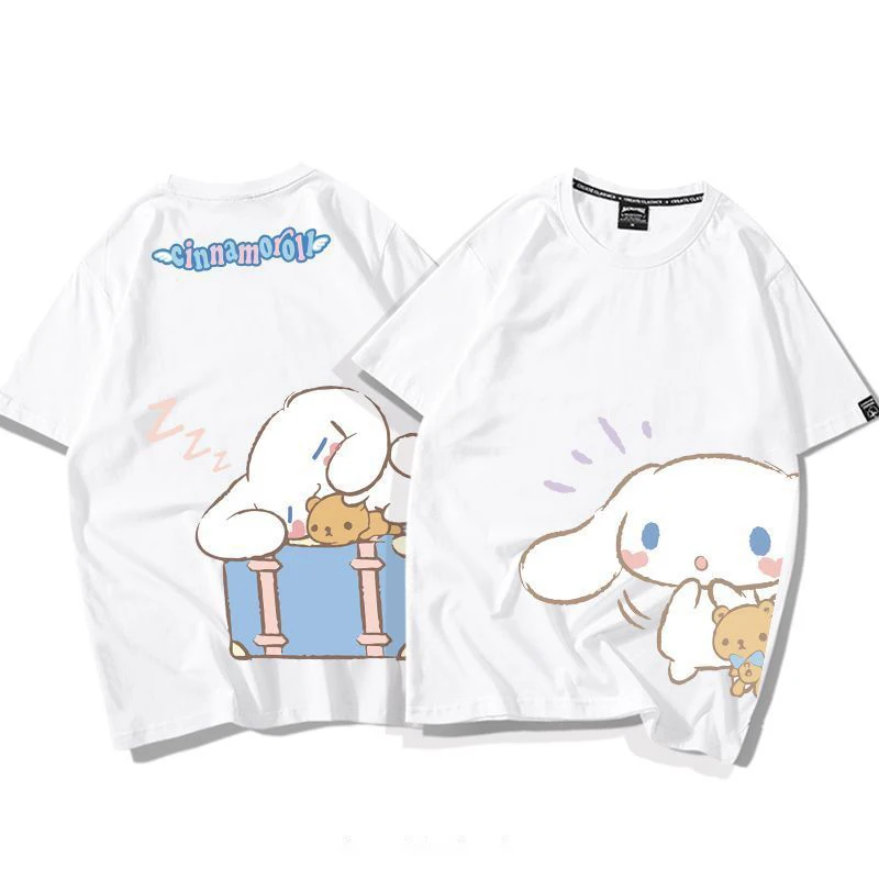 Kawiai Sanrio Cinna moroll T-Shirts Männer Frauen 100% Baumwolle Kurzarm Cartoon weibliche T-Shirts T-Shirts O-Ausschnitt plus Größe T-Shirt