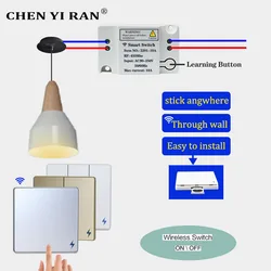 433 MHz AC 110V 220V 10A Wireless 1/2/3 Gang Push Button Switch For Family Lighting Smart Home Wall Button Celling Lamp Control