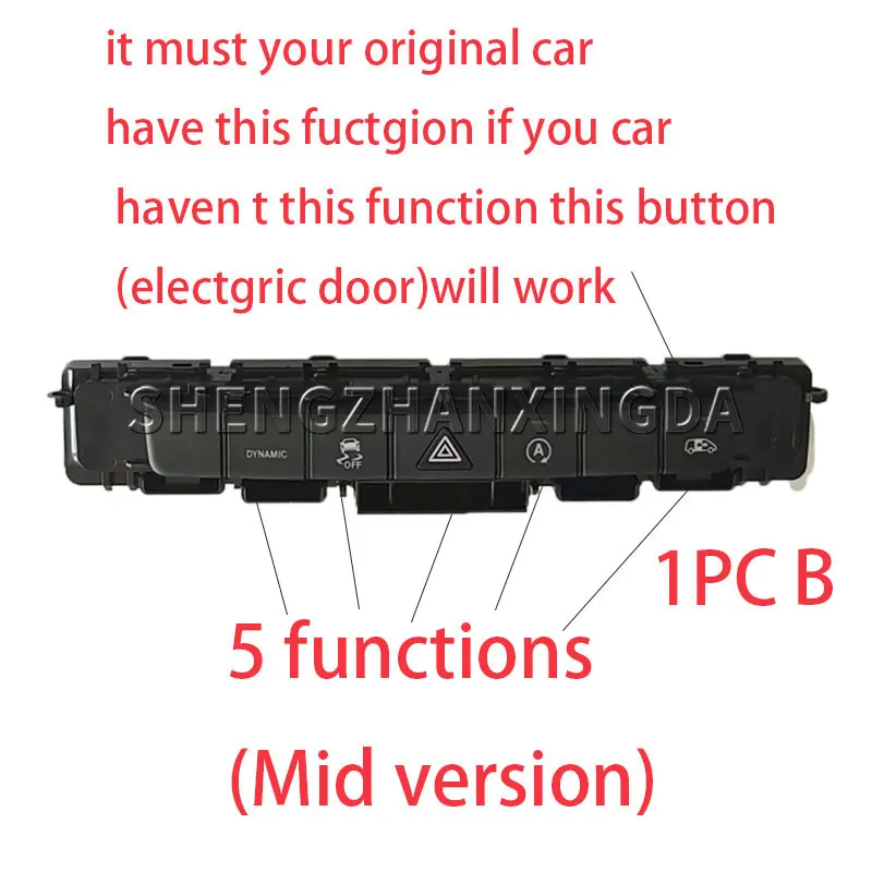 Shengzhan Xingda Is Suitable for Mercedes-Benz Vito V-Class W447 W448 2018-2021 Car Console Hazard Light Dynamic Control Switch Panel Unit