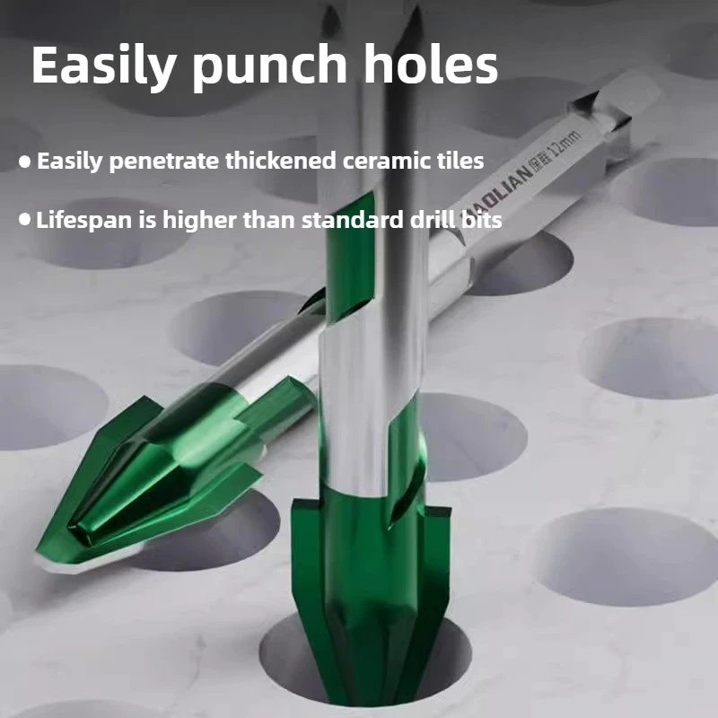 BaoLian Эксцентриковые спиральные сверла Наборы высокопрочных сверл 6 мм/8 мм/10 мм/12 мм Металлические спиральные сверла для стекла/плитки/дерева