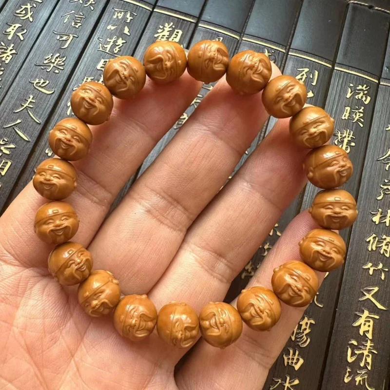 

Monkey Head Single-Wrap Bracelet Walnut Carving Lotus Crafts Bodhi Seed Ethnic Style Men and Women Buddha Beads Bracelet Wholesa