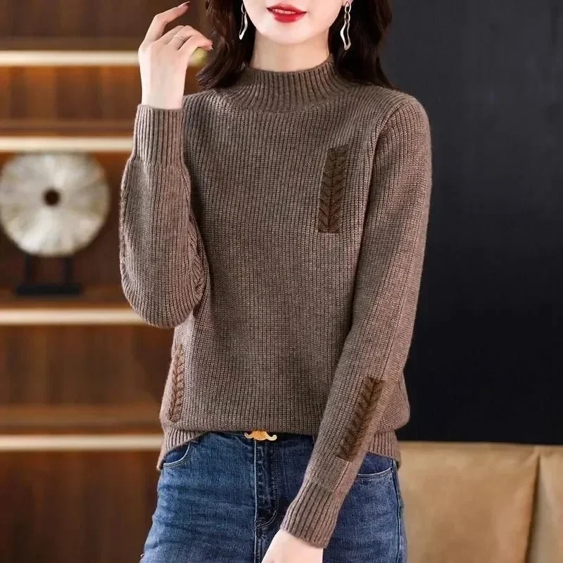 Women New Autumn Winter Korean Long Sleeve Pullover Sweater Loose Short Casual Knit Sweater Female Bottom Shirt Jumper Lady Tops