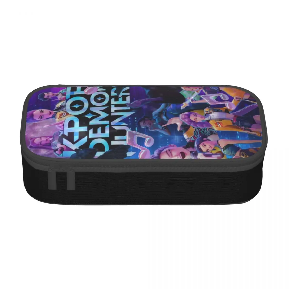 

Kpop Demon Hunters Vertical Retractable Pencil Case Fashion Pen Box Bag Large Storage Zipper Pencilcases