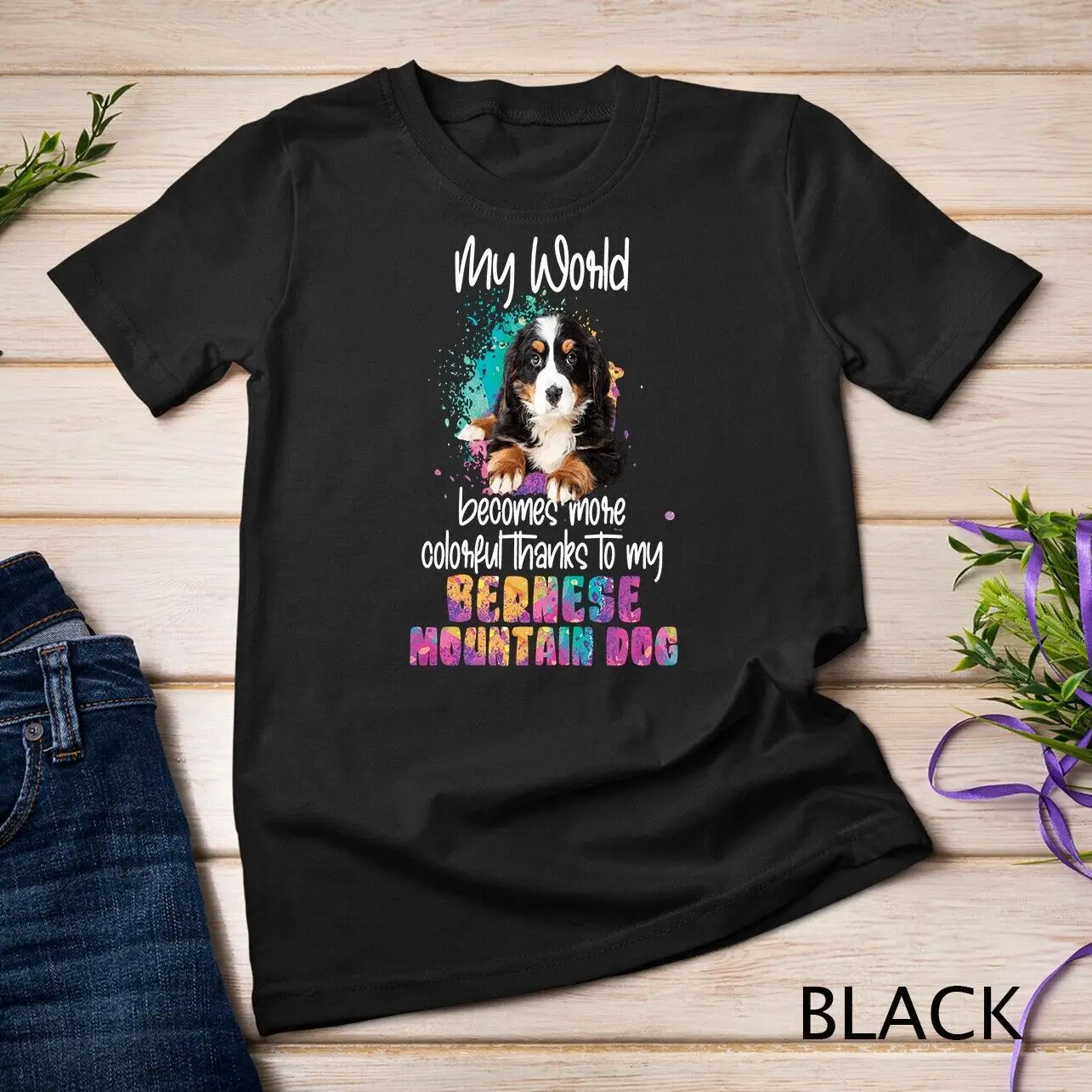 Thanks to my Bernese mountain dog dogs dog mom clothing Unisex T-shirt