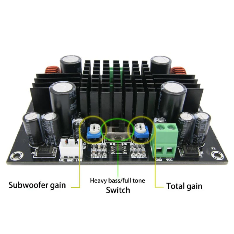 TPA3116 High power Car Audio Amplifier Board Mono 150W TPA3116D2 Amplifier Built Double Booster System Amplifier