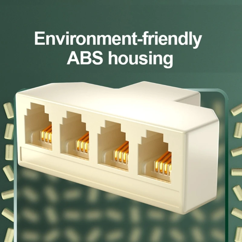 RJ11 Telephone Splitter Adapter For 6P4C 6P2C Landline Phones And Faxing Machines With Four Ports