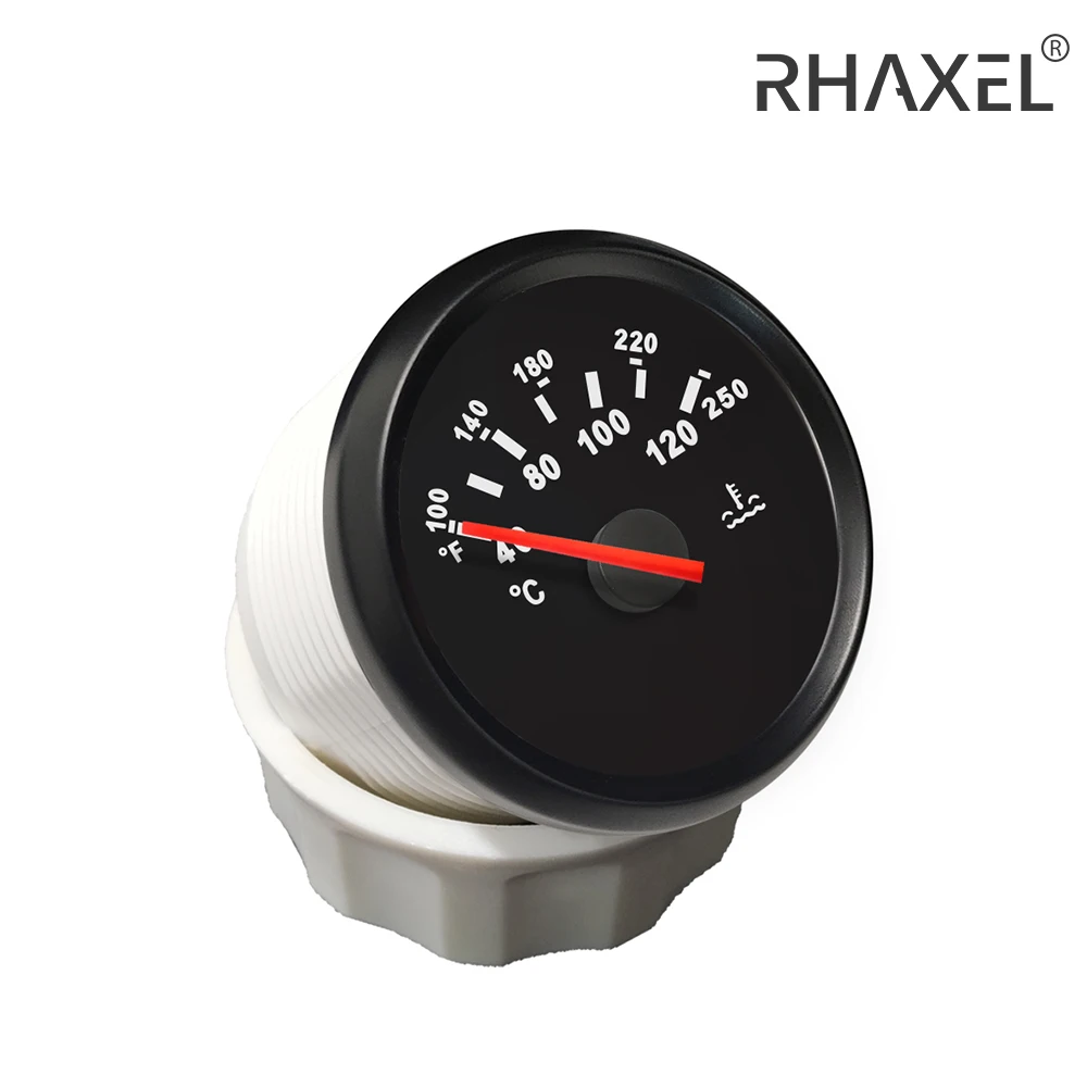 RHAXEL 52mm Water Temp Gauge Meter 40-120 Celsius for Auto Car Truck with Red Backlight 9-32V