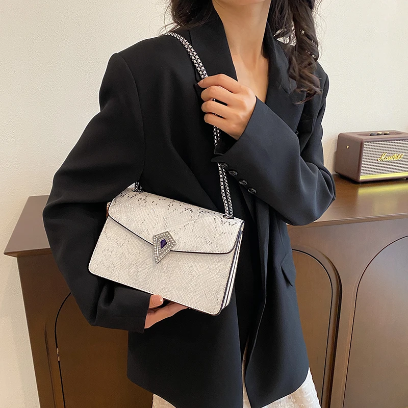 Fashion Snake Pattern Shoulder Bags for Women Trend 2024 High Quality Pu Leather Crossbody Bag Ladies Luxury Designer Handbags