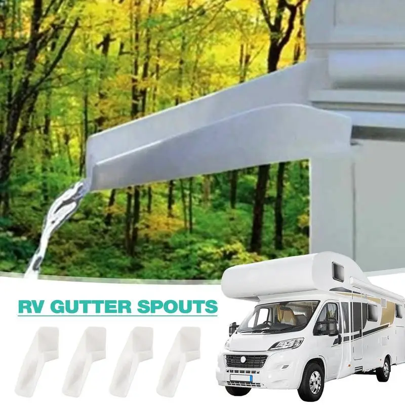 4pcs RV Gutter Spouts Universal Mini Gutters For Gazebo RV Roof Drip Edge RV Accessories Left And Right Side Extender Guides