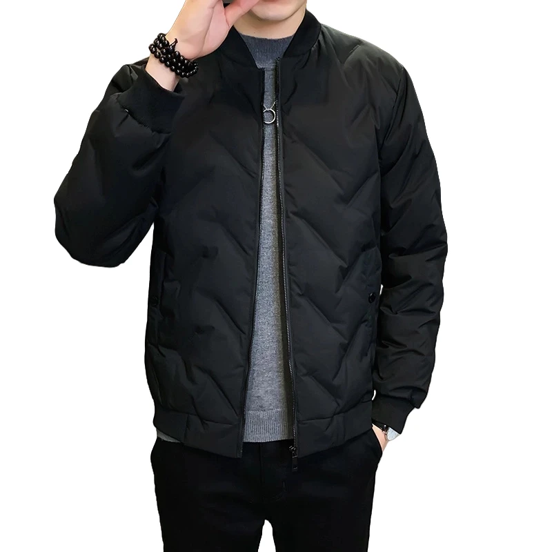 

Men Windproof New Parkas Lightweight Down Jacket Men's Winter Fashion Brand Standing Collar Winter Clothes Thick Velvet Jacket