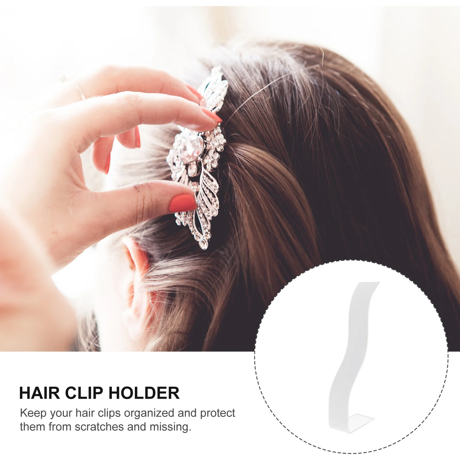 

Hair Clip Display Stand Acrylic Holder Hair Accessories Storage Rack Durable Sleek Organizer Hairpin Rack for Home Daily Use