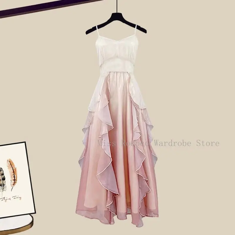 Jersey de primavera y verano para mujer, vestido sin mangas, dos camiseros blancos a la moda, Top coreano para mujer 2025 AAA33 nuevo