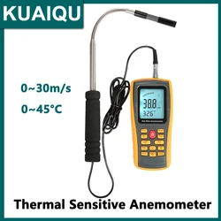 KUAIQU GM8903 Thermal Sensitive Anemometer Portable Temperature Measurement Tools USB Port Measuring Instrument 30m/s LCD Dight