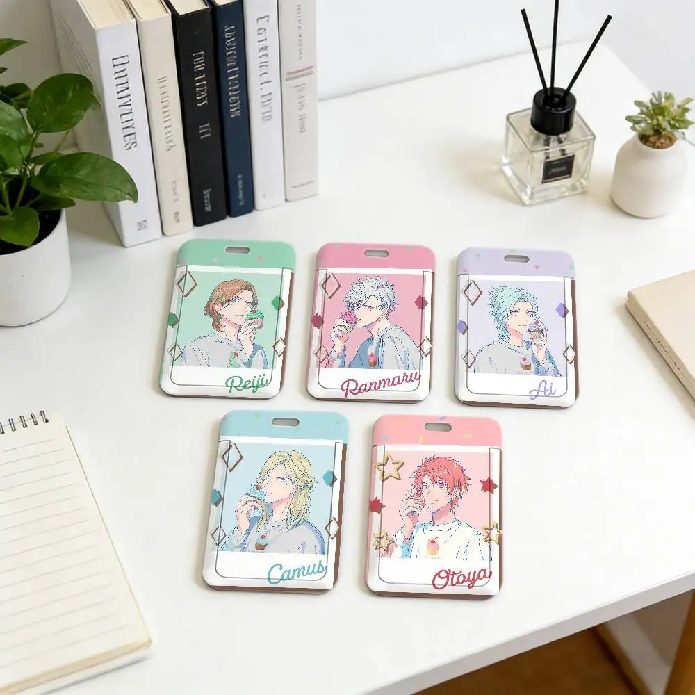 Otome Game Uta No Prince-sama Lanyard Pull Back Clip Holder and Card Holder Rotating Back ID Card Family Gift