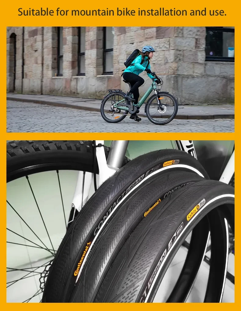 Continental Contact Urban 28/29 Inch Bicycle Wire Bead Tires 40/42/47/50/55-622 180 TPI MTB E-Bike Tyre With Reflective Strips