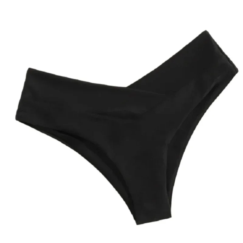 Bikini brasileño con Tanga para mujer, traje de baño Sexy con parte inferior, calzoncillos de corte clásico, traje de baño para mujer, Bikini de cintura alta atrevido en V