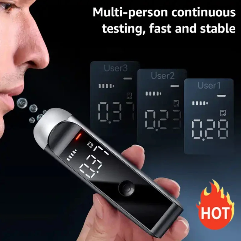 Newest Portable Automatic Alcohol Tester Professional Breath Alcohol Tester Rechargeable Breathalyzer Alcohol Test Tools