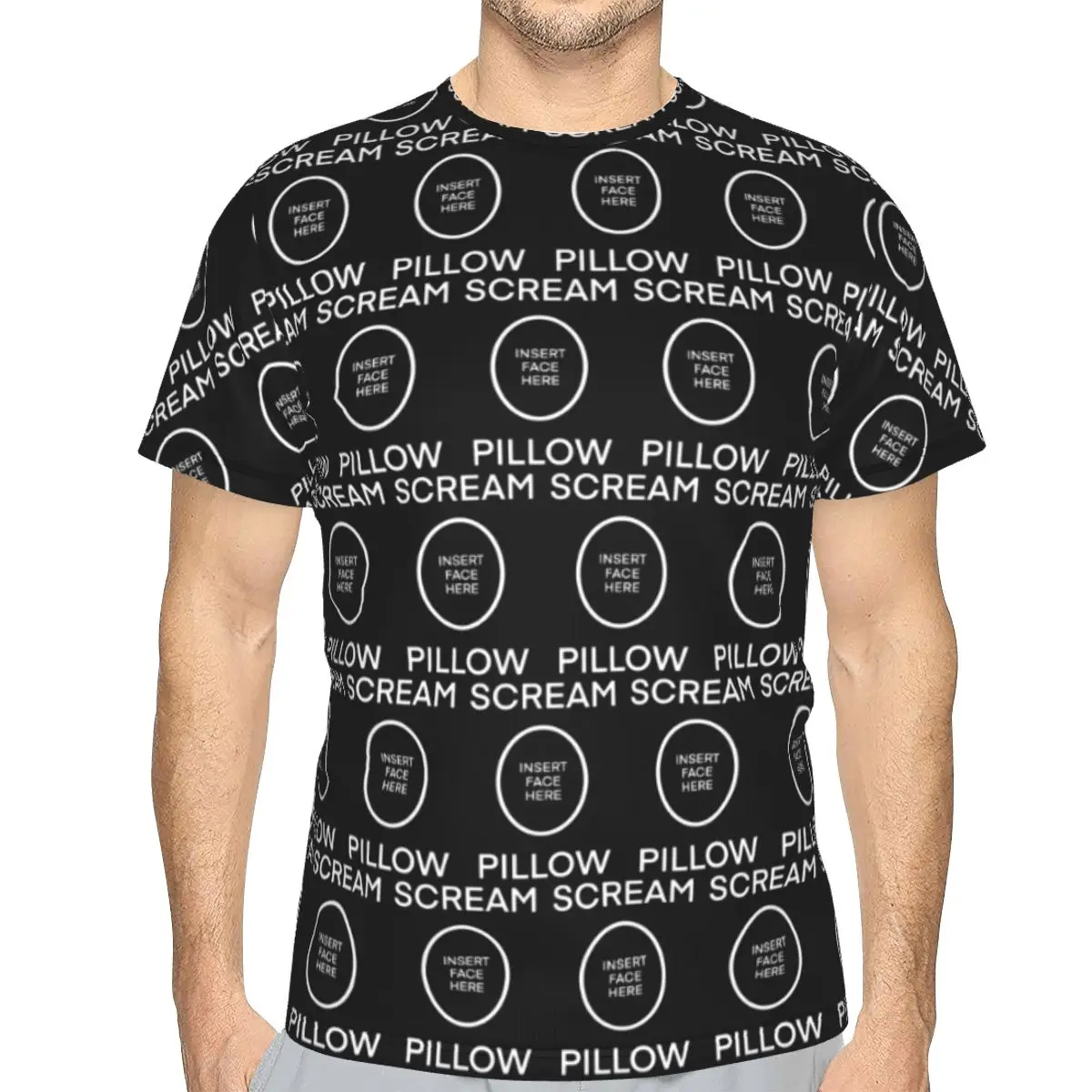SCREAM PILLOW 100% Cotton T-Shirt Men'sFunny T Shirts Men O-Neck Short Sleeve
