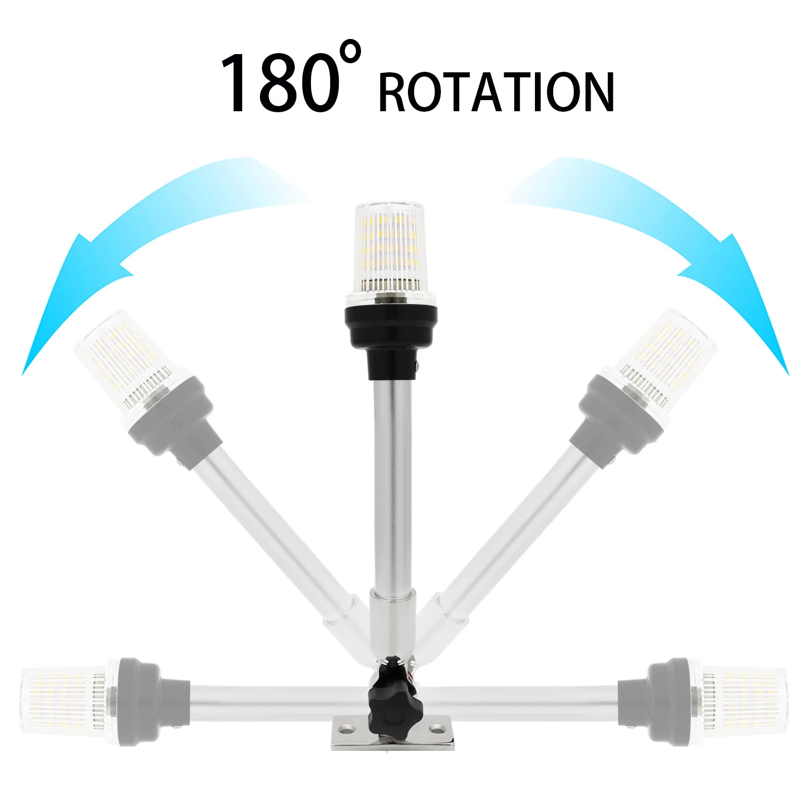 Navigation Light Waterproof Fold Down 180 Degree LED Light 6inch~22inch For Yacht Boat Stern Anchor Light 12-24V Marine Boat