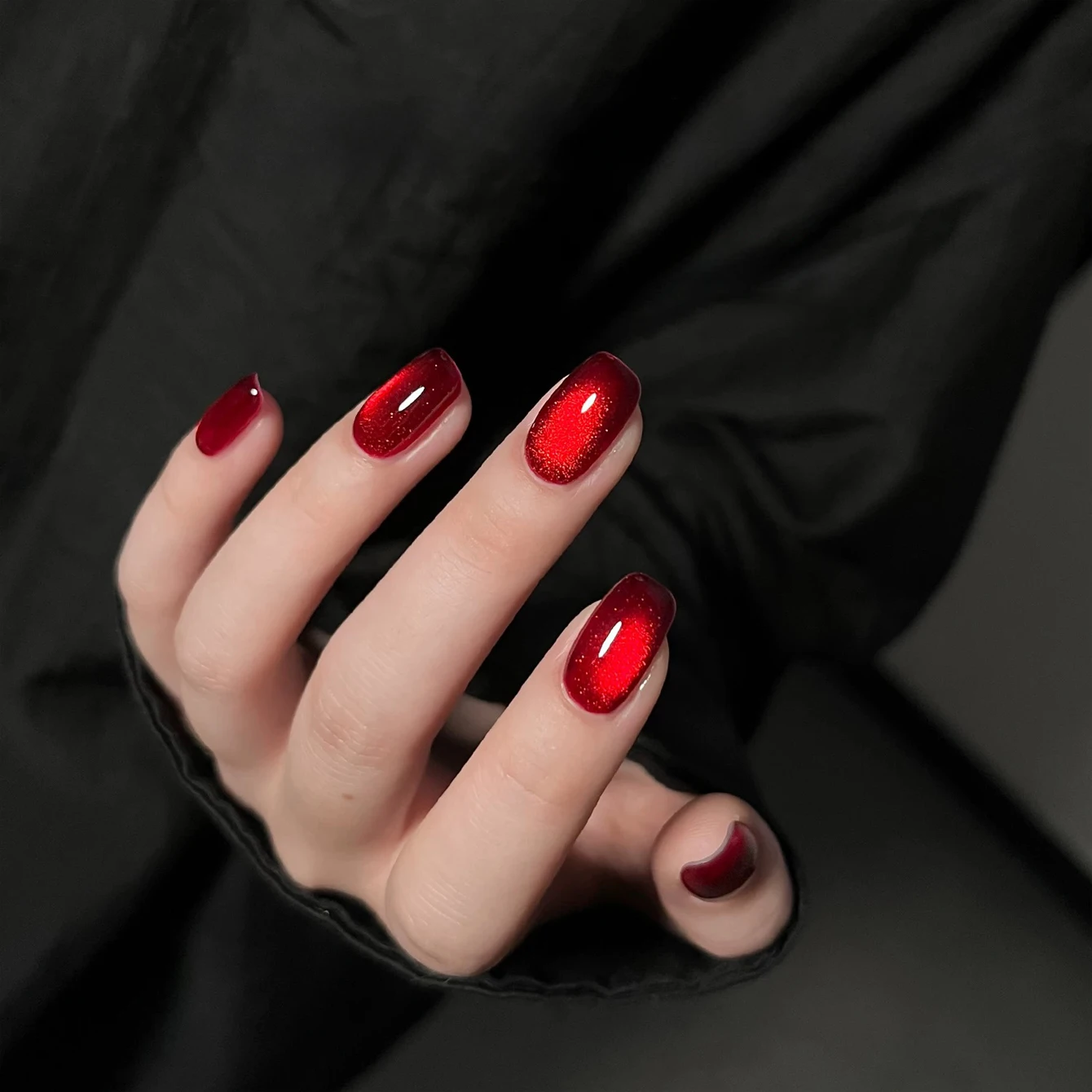 12ML 1 Uds uñas de Navidad cuentas de vidrio rojo hielo transparente ojo de gato imán Gel esmalte de uñas blanqueamiento luz UV uñas arte