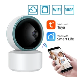 Telecamera di sicurezza domestica Tuya Smart 5MP per cani e gatti con rilevamento del movimento WiFi da 2.4GHz con telecamera di rete 1080P per visione notturna