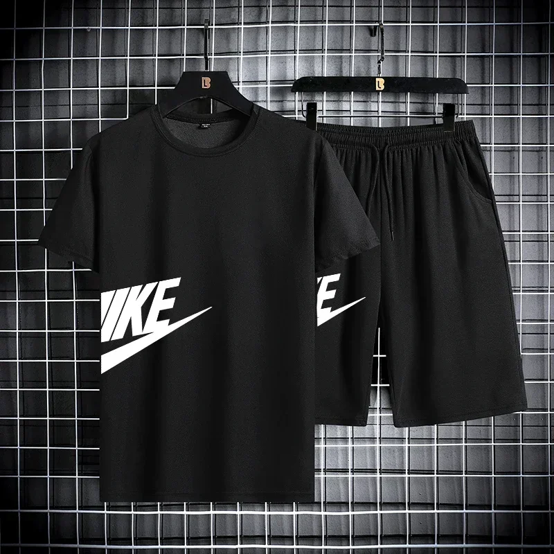 

2026 New Fashion Casual Trend Men's Sportswear Set - Short-sleeved T-shirt and Summer Outdoor Sports Shorts Set, Running Set, Tw