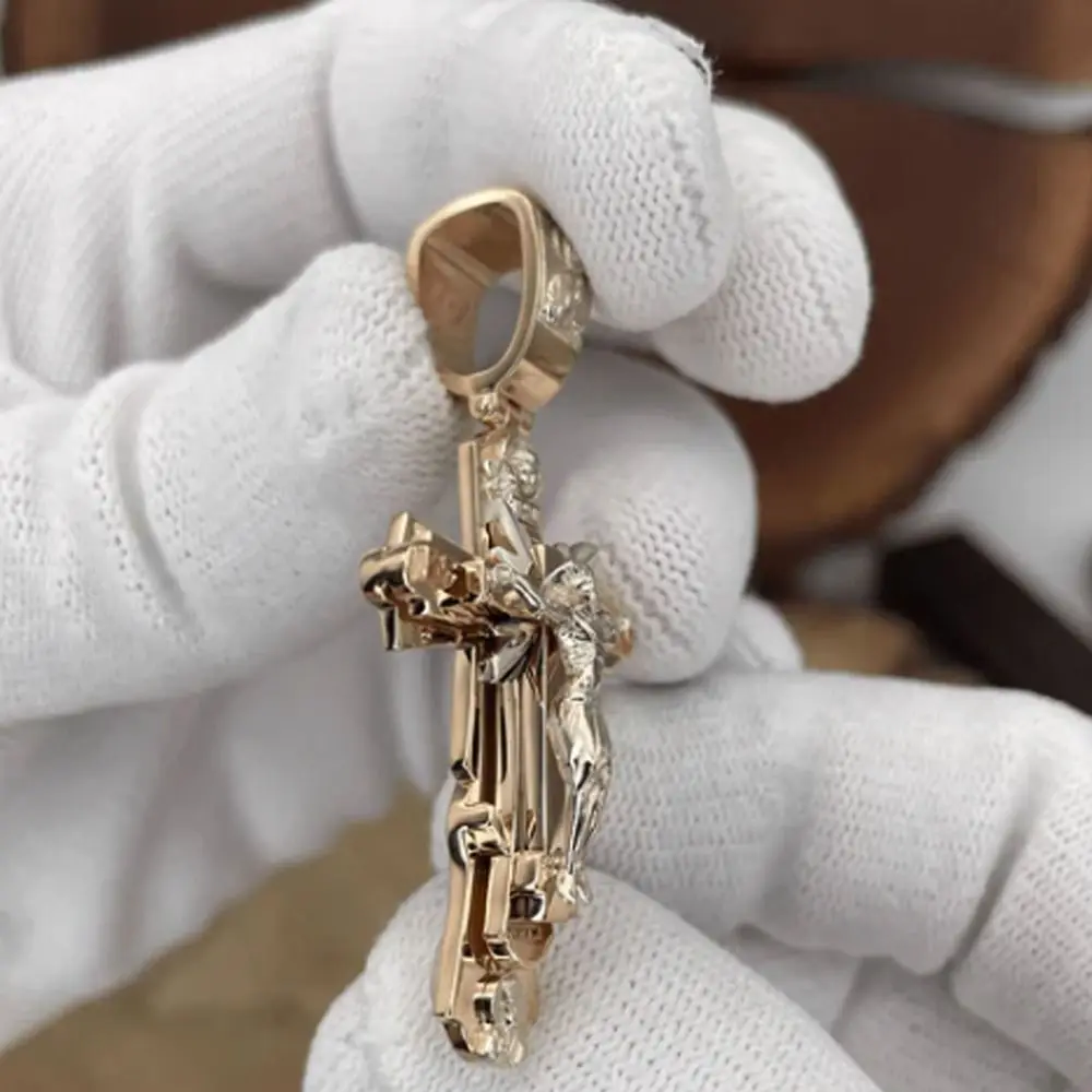 Kreatives Geschenk, personalisiertes Kreuz, Punk, Vintage-Anhänger, Schmuckzubehör, goldfarbene Kette