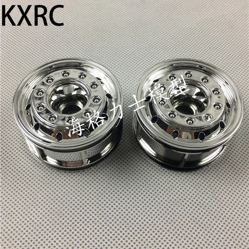 

2Pcs Plastic Plating Round Hole Front Wheel Hub for 1/14 Tamiya RC Truck Trailer Scania 770S R620 Benz Actros Volvo MAN TGX Part