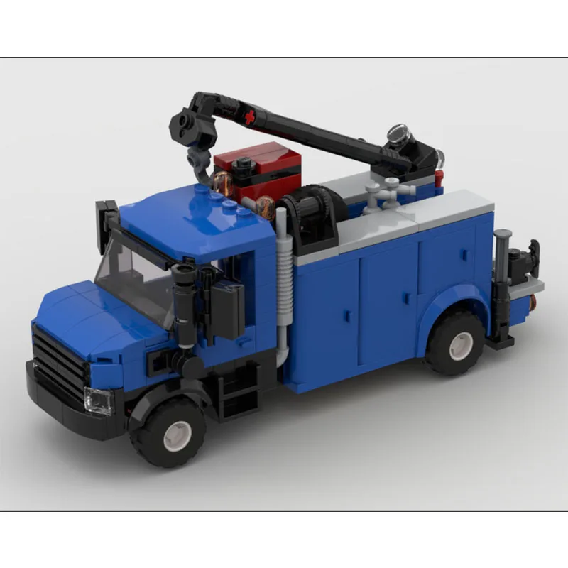 MOC-205999 رافعة نقل البضائع الزرقاء الكلاسيكية الجديدة، 273 قطعة، لعبة إبداعية هدية للأولاد والأطفال وأعياد الميلاد وعيد الميلاد