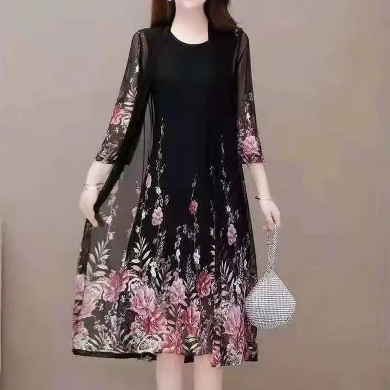 Imagem -03 - Vestido Feminino Elegante sem Mangas com Estampa Floral Conjuntos de Peças Cardigan Sexy de Malha Pura Roupas Femininas Roupa Solta Verão 2024