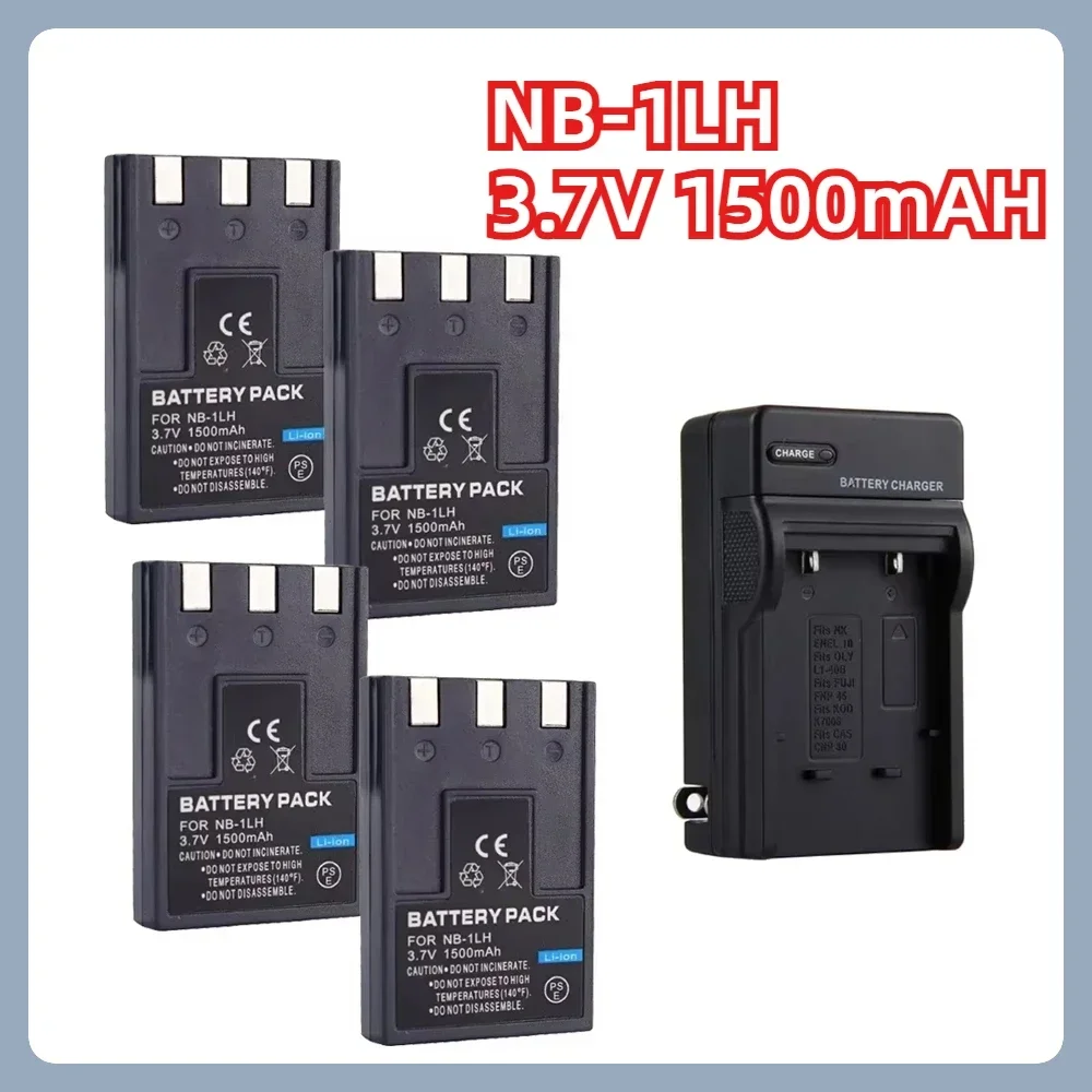 NB-1LH 3.7V 1500mAH Battery Suitable for Canon IXUS 300A IXUS320 IXUS330 IXUS400 IXUS430 IXUS500 NB-1L Battery