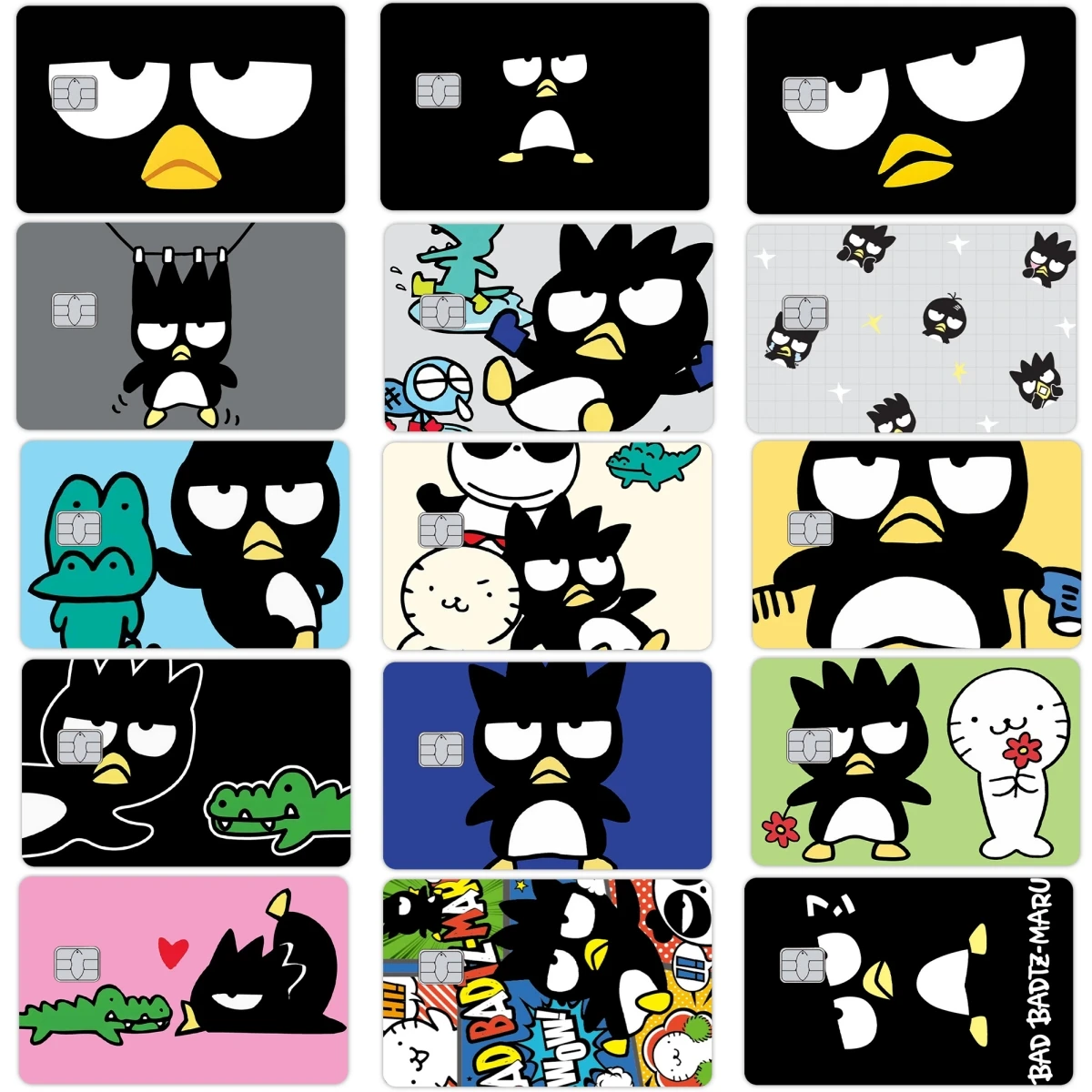 

Anime BADBADTZ-MARU Cartoon Diy Debit Card Front Stickers Kawaii Girls Boys Credit Bank Visa Transportation Card Film Skin Cover