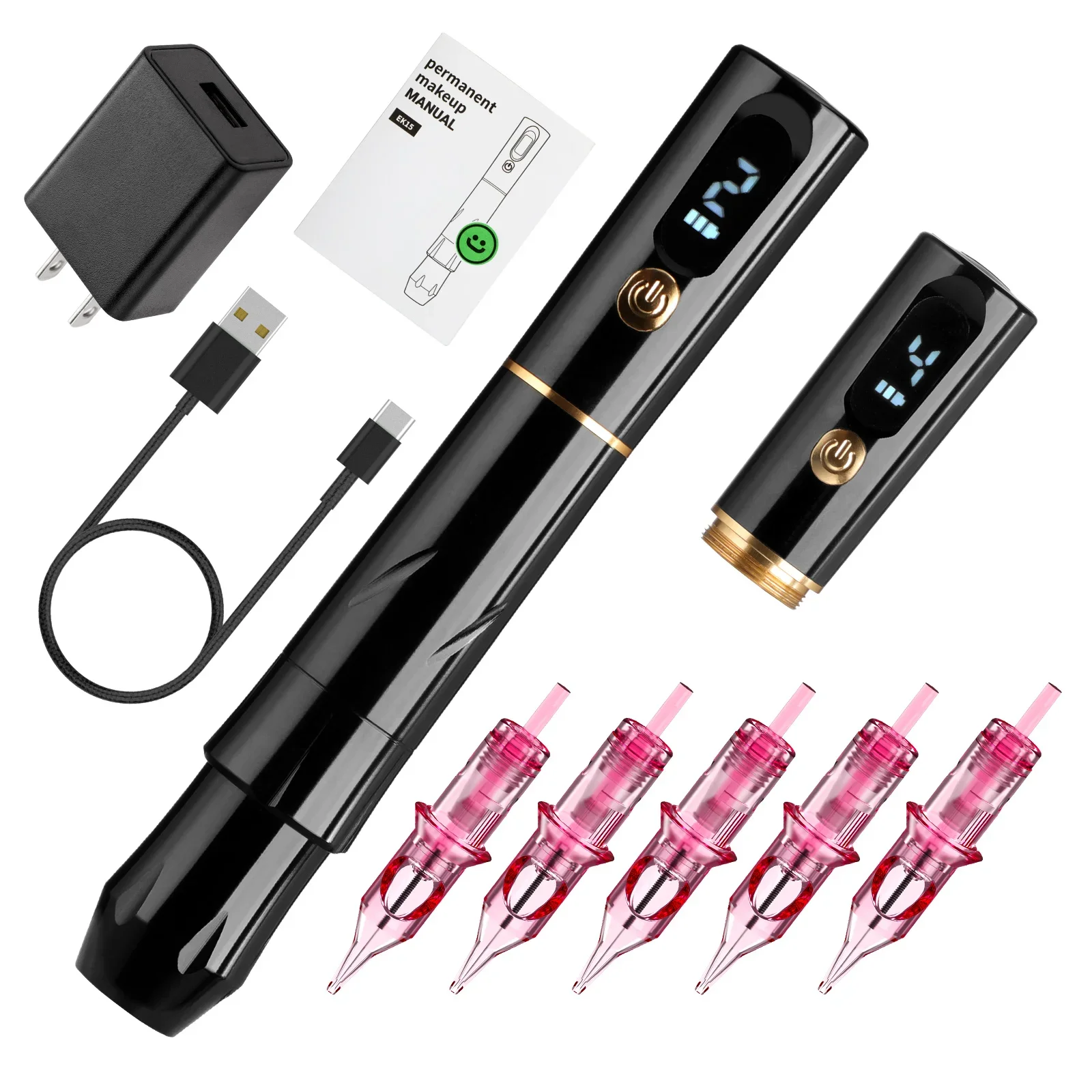 

2023 New model semi permanent makeup machine professional digital microblading eyebrow wireless tattoo pen kit with free needles