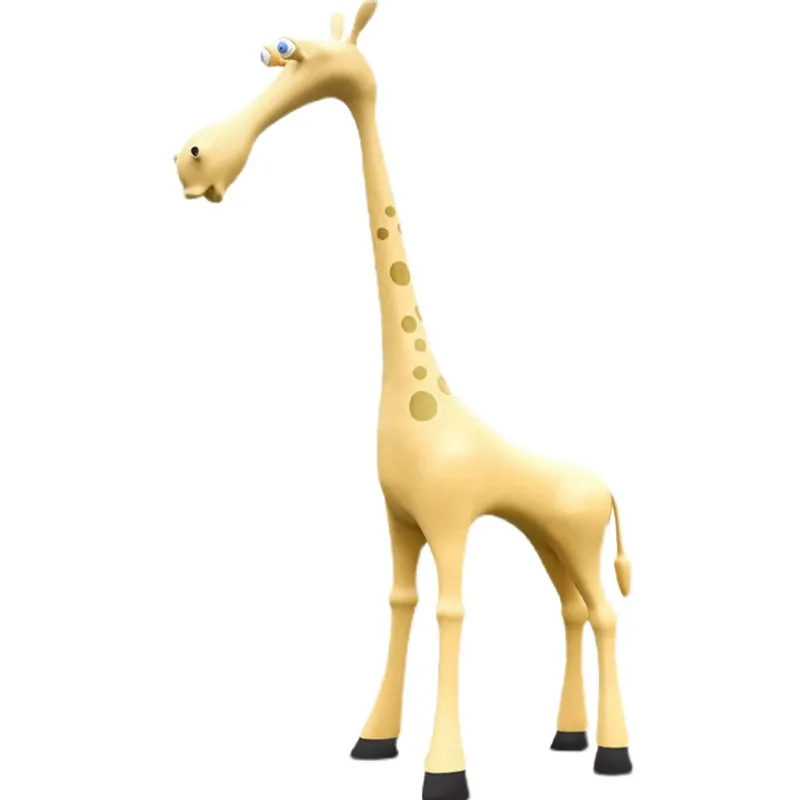 Fiberglass Cartoon Sculpture Children's Creative Fun Giraffe Sitting Bench