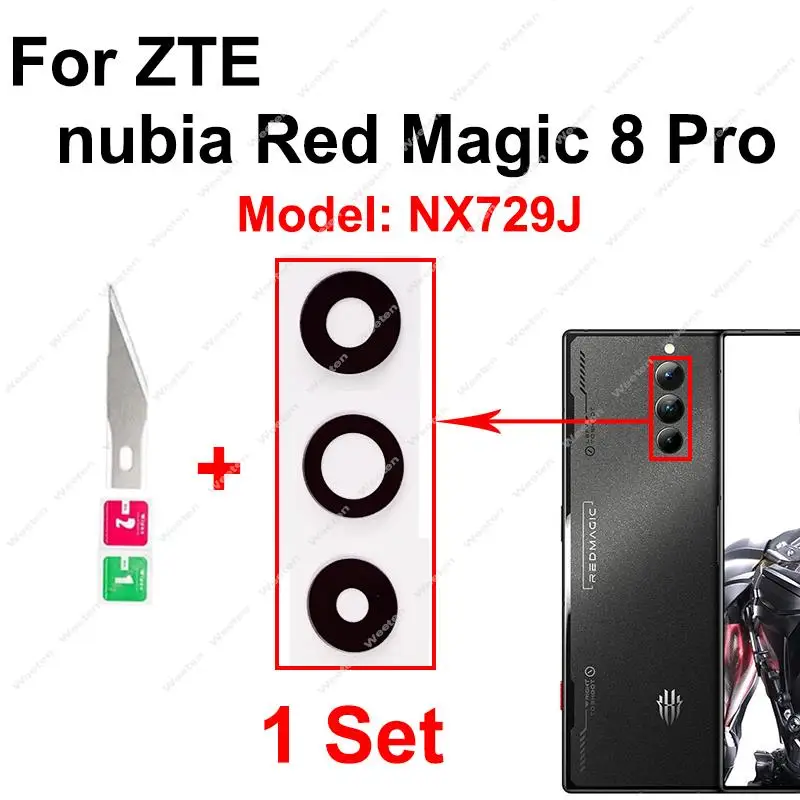 For ZTE nubia Red Magic 8 Pro NX729J 8Pro+ Plus Back Main Rear Camera Lens Glass Replacement