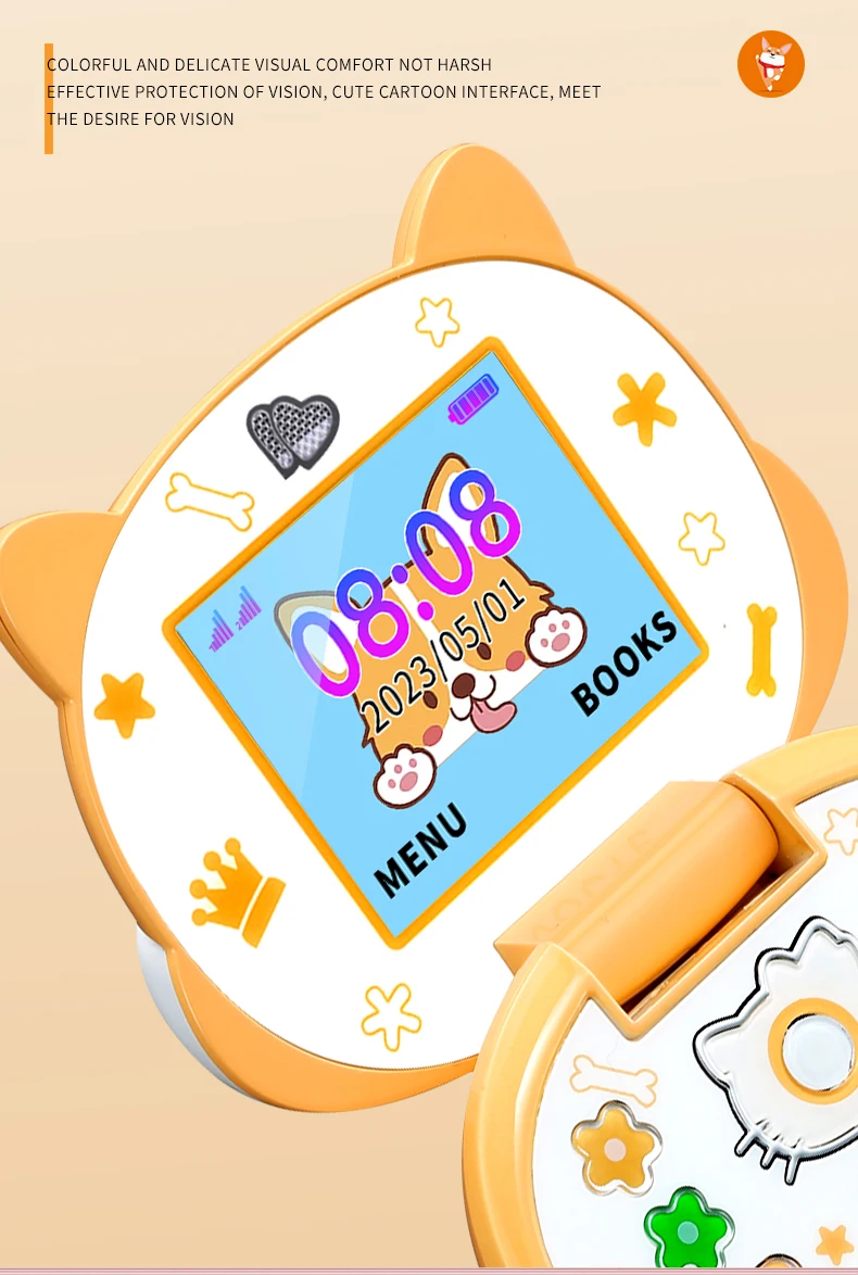Cute Mini Koki Mobile Phone Flip Cartoon Kids Children Dual Sim 2G GSM Keyboard Botton MP3 Player Unlocked New Cellphone
